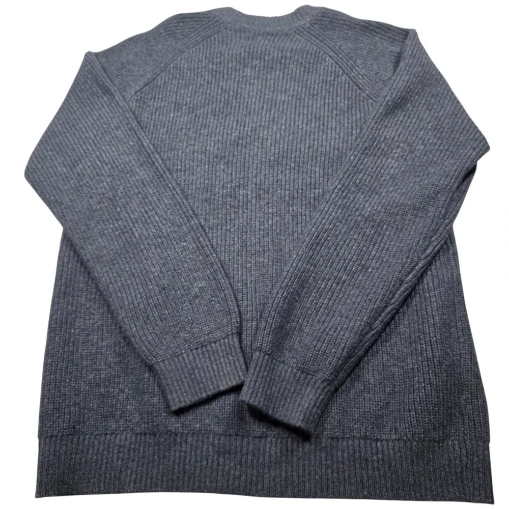 Eddie Bauer Mens TXL Blue Gray Ribbed Knit Crewneck Raglan Sweater Pullover Pl - Picture 7 of 7